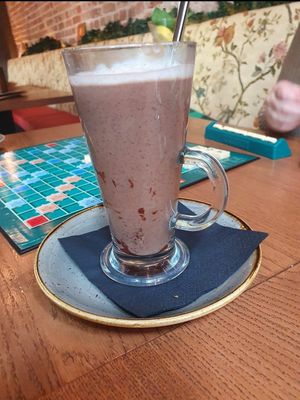 Vegan hot chocolate made with soy milk at Slot Oostende in Goes