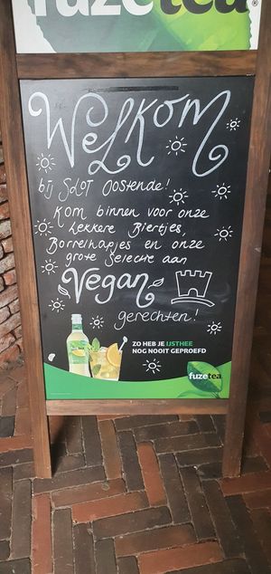 Outside the restaurant at Slot Oostende in Goes