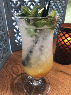 Homemade soda with passion fruit puree.  at Slot Oostende in Goes