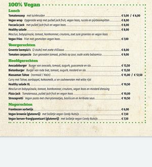 Menu winter 2020 at Slot Oostende in Goes