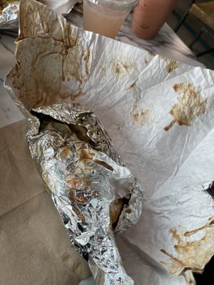 Vegan Jerk Chick’n on a Pita (It’s messy)  at Nicky's of Beverly in Chicago