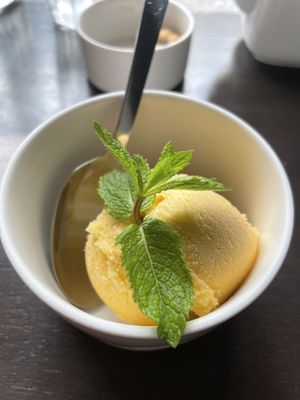 Mango sorbet  at Kin Khao in Ghent