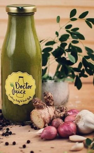 Moringa soup: Freshly made with superhealty moringa leaves. No preservatives added. at Doctor Juice - Dr Rajkumar Park in Bangalore