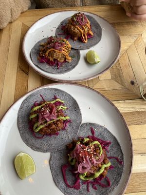 Chorizo tacos and jackfruit tacos  at Nutbutter in Dublin