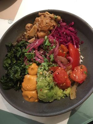 Mucho Vegano rice bowl with jackfruit  at Nutbutter in Dublin