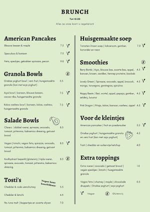 Lunch menu at Latte Heart Coffee & Cakes in Schiedam