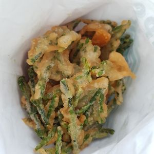 Battered samphire at Chesil Chippie in Portland