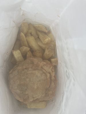 Pea bomb fritter  at Chesil Chippie in Portland