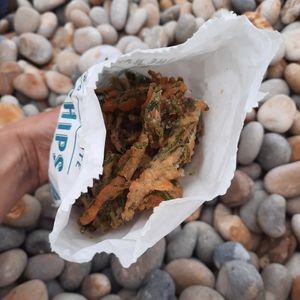 Tempura samphire at Chesil Chippie in Portland