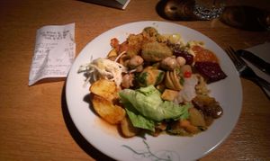 Plate from the buffet - pricey! at Tibits in Basel