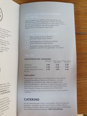 Prices at Tibits in Basel