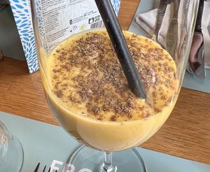  vegan mango lassi  at Tibits in Basel