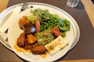 Lunchtime buffet at Tibits in Basel