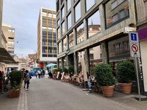 outside at Tibits in Basel