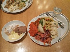 food and dessert at Tibits in Basel