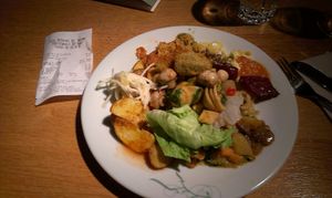 Buffet selection at Tibits in Basel