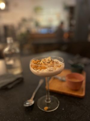 Coconut mascarpone with almond at Camion in Antwerpen