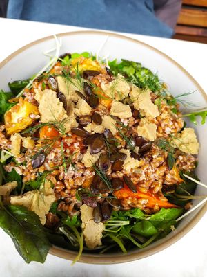 Salad with cashew cheese at Camion in Antwerpen