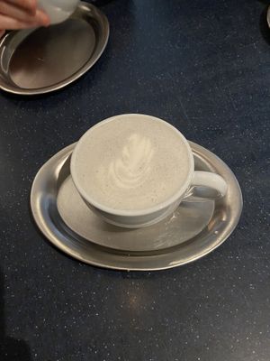 Black sesame latte  at Camion in Antwerpen
