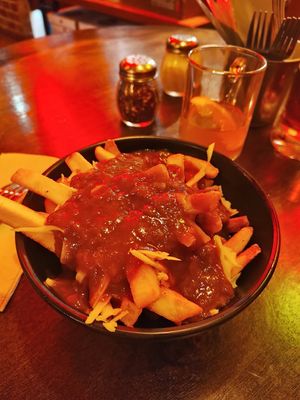 Vegan poutine at Fat Badgers Pizza Bar in Queenstown