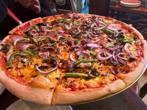 Veggie pizzaa  at Fat Badgers Pizza Bar in Queenstown