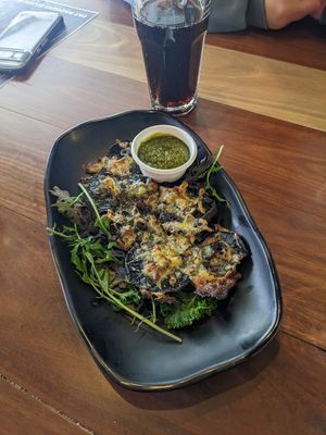 Stuffed mushrooms at Fat Badgers Pizza Bar in Queenstown