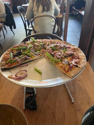 Veggie badger with vegan cheese - 12" at Fat Badgers Pizza Bar in Queenstown