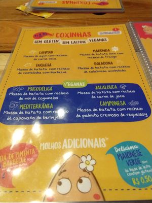 Cardápio at Titia Avó Maria Coxinha in Florianopolis
