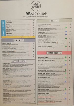 Menu front at Ray's Bottle of Joe in Jakarta