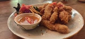 Vegan crispy chicken! at Friendship Concept in Pai