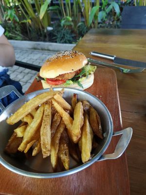 Great "chicken" burger at Friendship Concept in Pai