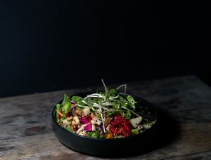 vegan salad at Friendship Concept in Pai