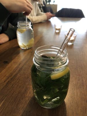 Mint / ginger tea (5,50€) #Veganuary at The Gardener's Nosh in Stuttgart