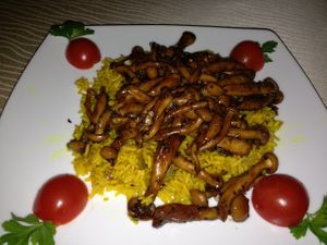 Casa Satya Shimeiji mushrooms at Casa Satya in Bucharest