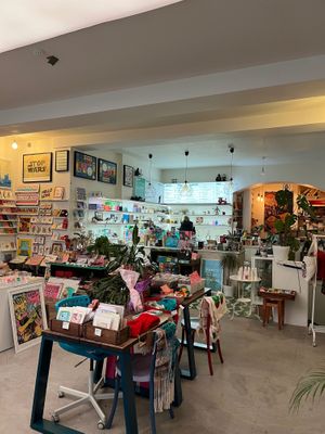 Store with view of cafe counter at Carbon Fresh in London