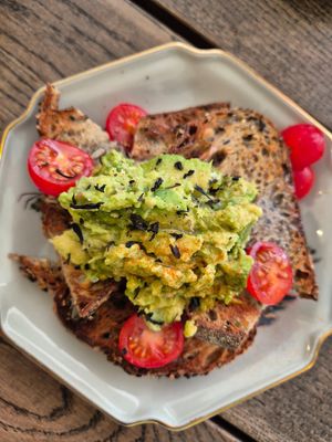 Avocado on toast at Carbon Fresh in London