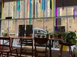 Window   at Stooge Coffee in Hastings