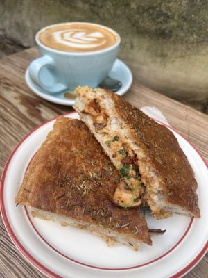 Their vegan toastie  at Stooge Coffee in Hastings