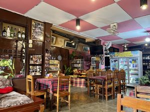Interior of restaurant and bar   at Bar How in Huay Xai