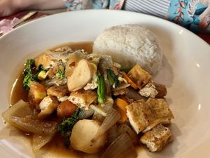 Tofu and veg dish   at Bar How in Huay Xai