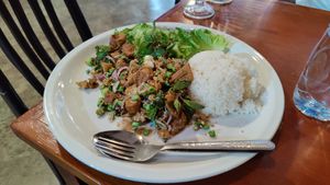 Larb Tofu at Bar How in Huay Xai