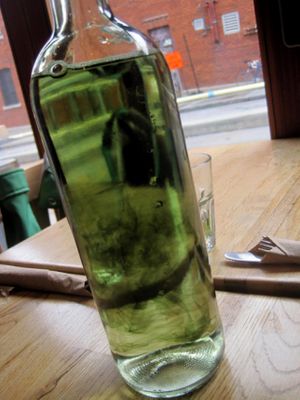 Water with mint and chlorophyll. at Crudessence - Rachel in Montreal