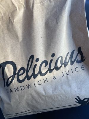 Came in a cute bag to-go at Delicious Sandwich and Juice in Kolding