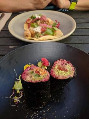 Starters from the vegan night menu at Halo in Queenstown