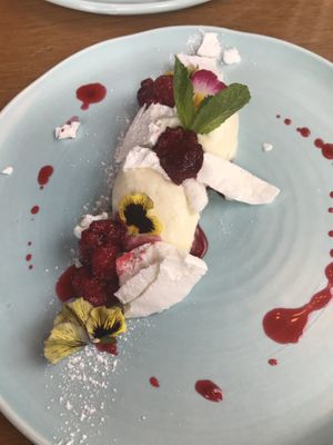 Lemon mousse  at Halo in Queenstown