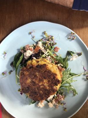 Corn fritters  at Halo in Queenstown