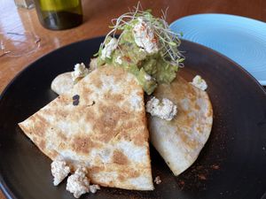 Vegan jackfruit quesadillas  at Halo in Queenstown