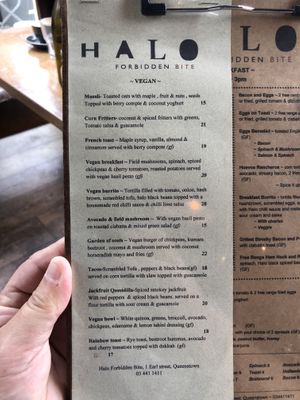 Very good menu choices at Halo in Queenstown