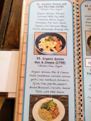 Menu page at Coffee Stains in Pai