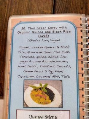 Menu page at Coffee Stains in Pai